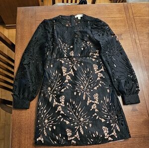 Michael Kors Palm Lace Blouson Sleeve Dress Size 8